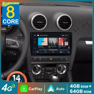 8 Core 4+64GB Carplay Android 14 Autoradio GPS Navi WIFI Für Audi A3 S3 RS3 8P - Afbeelding 1 van 10