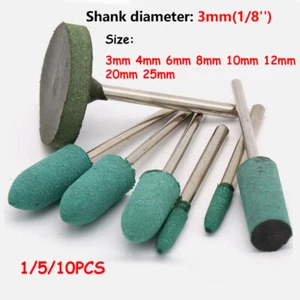 3mm Shank Rubber Polishing Burr Point Grinding Head For Metal Rotary Tool 3-25mm - Picture 1 of 19