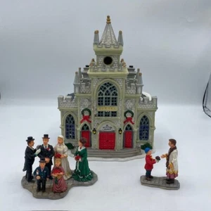 LEMAX Carole Towne Christmas Village WEDDING DAY 2001 Church Wedding Minister - Picture 1 of 5