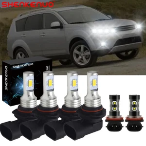 For Mitsubishi Outlander 2007-2013 Combo 6X LED Headlights Kit + Fog Light Bulbs - Picture 1 of 12