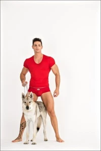 EROS VENEZIANI T-SHIRT + SLIP BRIEF UOMO NUOVO ROSSO - Foto 1 di 5