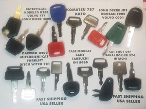 (20) Operator Training Keys CAT, Bobcat, Volvo, JD JDS Komatsu, JCB, New Holland - Picture 1 of 9