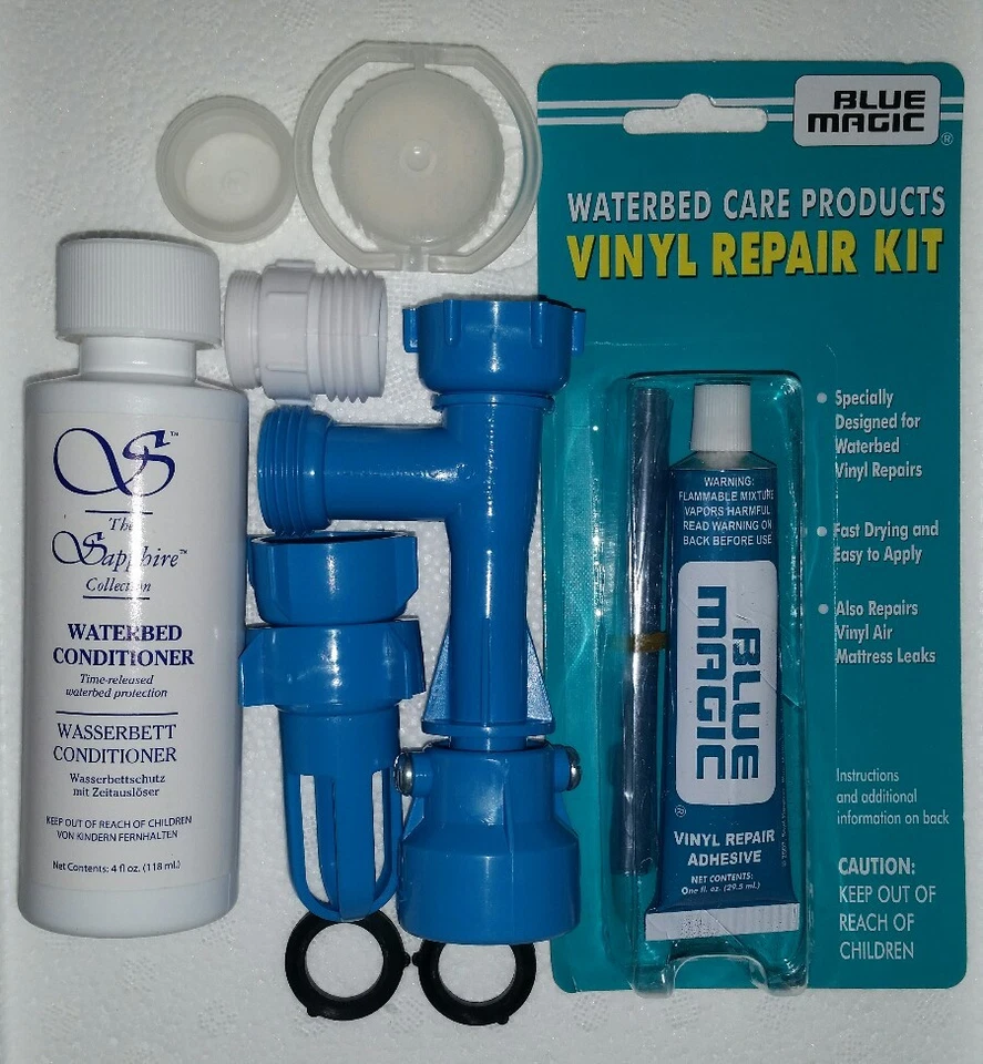 TAPA Y TAPÓN DE PARCHE DE LLENADO Y DRENAJE DE CAMA DE AGUA AZUL HIDRO (4 OZ.) KIT ACONDICIONADOR Foto 1 de 1