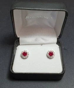 NWT Avon Brand Sena Diamondesque Earrings Rhodium Plated Hypo Allergenic - Picture 1 of 1