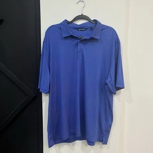 Cutter & Buck Forge Pencil Striped Blue Stretch Polo Shirt Performance XL - Picture 1 of 5