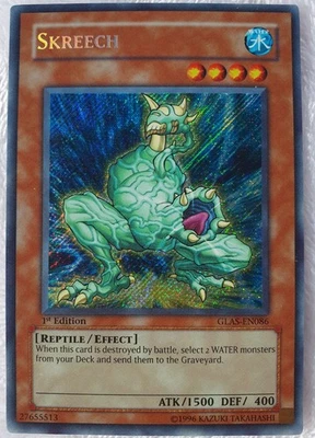Yugioh 1x Skreech GLAS-EN086 Secret Rare 1st Edition Near Mint - Image 1 of 4
