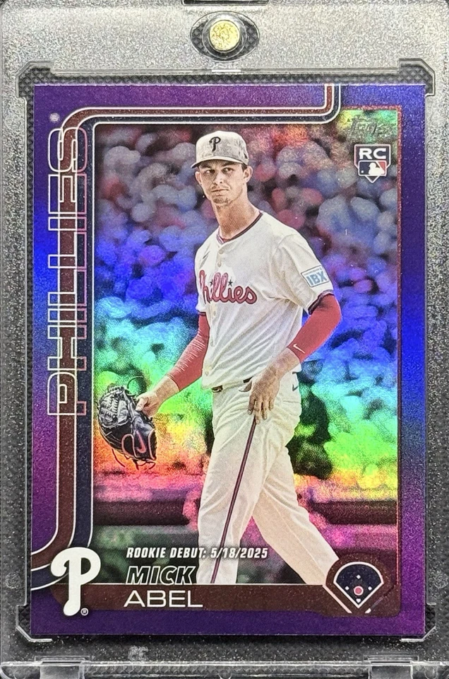 2025 Topps Update MICK ABEL Rookie Debut Purple Foil 179/250 #US270 - Image 1 of 3
