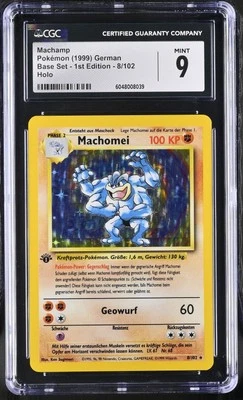 CGC 9 MINT Machamp 1999 Base Set GERMAN 1st Edition 8/102 Holo Pokemon Card - Image 1 of 2
