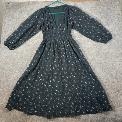 Madewell Smocked Midi Dress Size XS Prairie Peasant Cottagecore Boho Chic Floral - Image 1 of 4