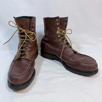 Botas de cuero marrón con puntera de acero Red Wing 14D 1994 vintage 4440 lengüeta súper suela Foto 1 de 4