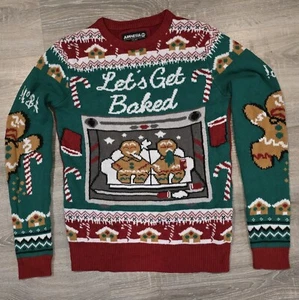 Ugly Christmas Sweater Women's Medium “Let’s Get Baked” Adult Humour - Bild 1 von 7