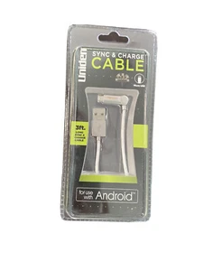 Uniden SYNC & CHARGE CABLE W/ 180 FLEX TIP Android Micro USB 3 ft Silver - Picture 1 of 2