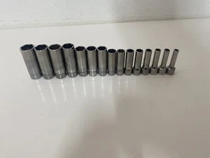 Snap On Tools 3/8 tiefe Flankenantrieb Steckschlüsselsatz 6-20 mm 6pt 15-teiliges Set - Bild 1 von 14