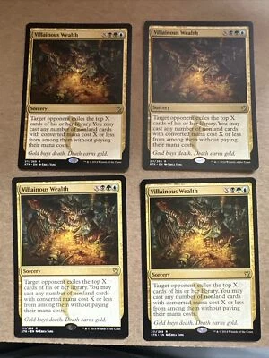 Villainous Wealth x4 Khans Of Tarkir  Ex Condition See Pics Front Back MTG - Image 1 of 4