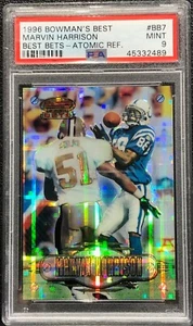 1996 BOWMANS BEST MARVIN HARRISON, #BB7, ROOKIE, ATOMIC REFACTOR, PSA MINT 9 - Picture 1 of 3