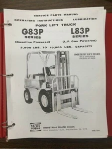 Yale G83P-L83P Forklift Lift Truck Parts and Service Instruction Manual REPRINT - Picture 1 of 12