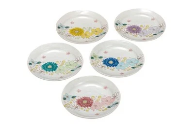 Set Di 5 Piatti Da Portata In Porcellana Kutani Yaki Giapponese Hana Hana - Immagine 1 di 4