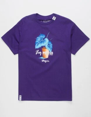 Camisa Lifted Research Group Para Hombre LRG Planta en Maceta Púrpura Nueva Con Etiquetas Pequeña Foto 1 de 4