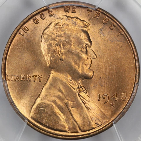 1948-S PCGS MS65RD Lincoln Cent 43975526 Cover