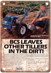 Vintage 1986 BCS Tiller Garden Tool Ad Reproduction Metal Sign Z400 - Picture 1 of 1