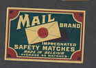 Ancienne étiquette  de paquet  allumettes Belgique VV1 Mail Lettre 