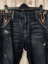 SCOTCH & SODA BREWER Men's W37 L35 Distressed Slim Jeans Braces Blue RARE SAMPLE