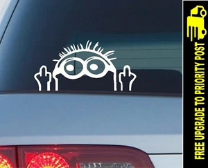 Rude MINION Sticker Decal Funny JDM Drift Turbo Race Car - Picture 1 of 5