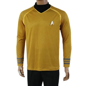 For ST Into Darkness Captain Kirk Spock Gold Shirt Starfleet Mens Uniform Badge - Picture 1 of 5