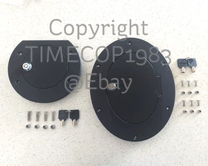 New HUMMER H1 LOCKING FUEL DOOR SET OF 2 Billet Aluminum Covers Main + Aux Tank - Bild 1 von 3