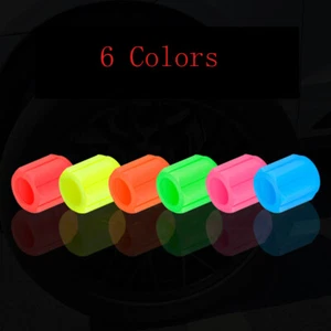 4pcs Fluorescent Car Tire Valve Caps Universa Durable For Most Cars SUVs Trucks - Picture 1 of 13