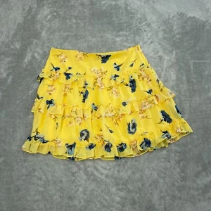 Lauren Ralph Lauren Yellow Floral Ruffle Skirt Size 12 NWT 0922 - Picture 1 of 9