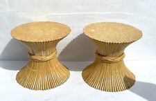 Pair Vintage Mcguire Bamboo Side Lamp Tables