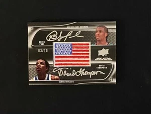 2008 UD Black Flag Patch CHRIS PAUL / D.THOMPSON  Dual Auto exquisite Rare!#3/10 - Picture 1 of 2