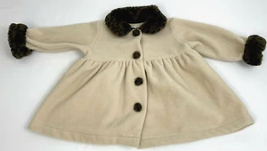 Pete's Partner Baby Girl Pea Coat, w/ Leopard Print Collar/Cuffs, 18 Months - Picture 1 of 9