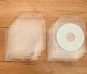 10 CLEAR CD BAGS BLU-RAY PLASTIC PVC WITH QUALITY FINS