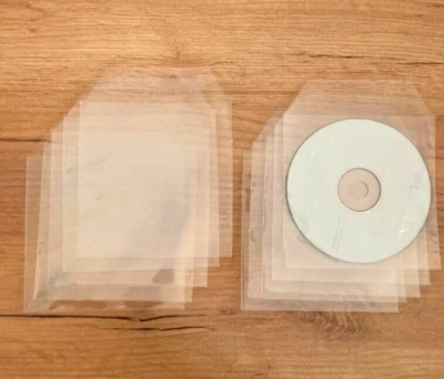 20 BUSTINE TRASPARENTI PER CD DVD BLU-RAY IN PLASTICA PVC CON ALETTE DI QUALITA' - Immagine 1 di 4
