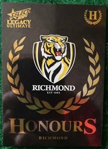 2024 AFL SELECT LEGACY ULTIMATE HONOURS RICHMOND TIGERS CHECK LIST - Picture 1 of 2