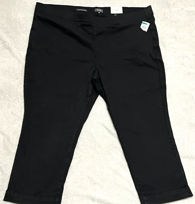 Jean NYDJ Pull On Bailey Relajado Pierna Recta Tobillo - 4X, Overdye Negro - Nuevo con Etiquetas Foto 1 de 4