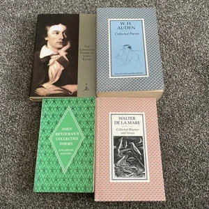 Poetry Books Bundle X 4 Auden Keats Betjeman De La Mare Inc 1 HB - Picture 1 of 20