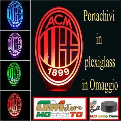 Lampada LED MILAN Personalizzata + Nome 7 Colori RGB  Plexiglass +Telecomando - Immagine 1 di 4