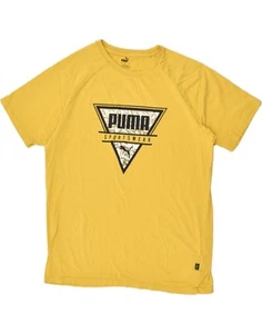 PUMA Womens Graphic T-Shirt Top UK 16 Large Yellow Cotton BK07 - Picture 1 of 3