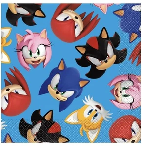 Sonic the Hedgehog 16ct Paper PartyLunch Napkins Knuckles Shadow Amy Rose Tails - Picture 1 of 2