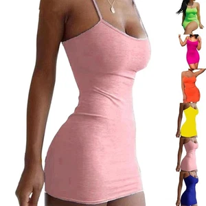 Dress Daily Summer Sundress Bodycon Camisole Club Mini Party Polyester - Picture 1 of 21