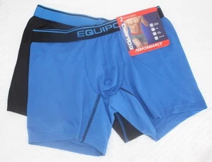New set of 2 EQUIPO performance sport mesh BOXER BRIEFS BLUE BLACK 32-34 MEDIUM - Picture 1 of 4