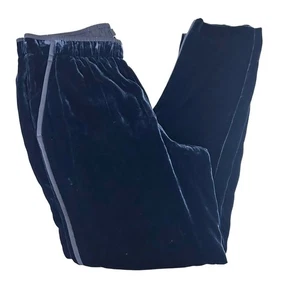 Lafayette 148 New York Navy Blue Velour Velvet Pants Sz M - Picture 1 of 6