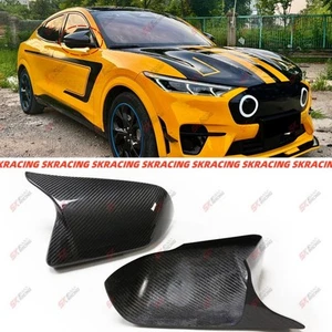 LHD Rearview Side Mirror Caps Cover Trim For Ford Mustang 15-25 Dry Carbon Fiber - Imagen 1 de 17