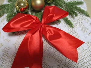 10  Deko Schleifen -rot 17x17 cm - Weihnachtsbaum  Adventskranz  Geschenk - Bild 1 von 3