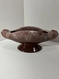 Vintage Hull Pottery F91 Brown Drip Glaze Candle Holder Vase Flower Pot MCM - Picture 1 of 8