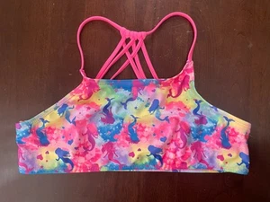 Wonder Nation Kids Girls Colorful Mermaids Lined Strappy Bikini Top Pink XXL 18 - Picture 1 of 5