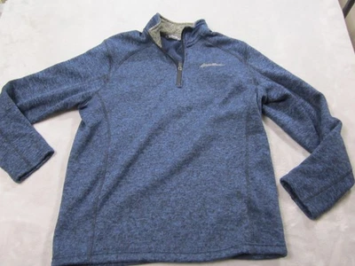 Eddie Bauer Pullover Herren Large Blau Fleece Quarter Zip Pulli Langarm - Bild 1 von 4